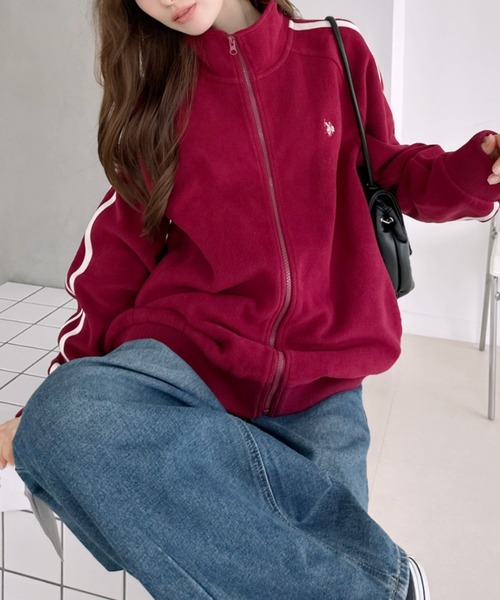 U.S. POLO ASSN.(ユーエスポロアッスン)の「Ada. / U.S. POLO ASSN.ユーエスポロアッスン ラインデザインフリーストラックジャケット(ブルゾン・レディース・ブラック/ベージュ/ネイビー/グレー/カーキ/アイボリー/レッド・M/L/S)」の17枚目の写真