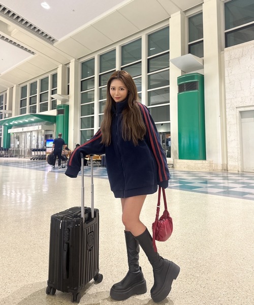 U.S. POLO ASSN.(ユーエスポロアッスン)の「Ada. / U.S. POLO ASSN.ユーエスポロアッスン ラインデザインフリーストラックジャケット(ブルゾン・レディース・ブラック/ベージュ/ネイビー/グレー/カーキ/アイボリー・M/L/S)」の21枚目の写真