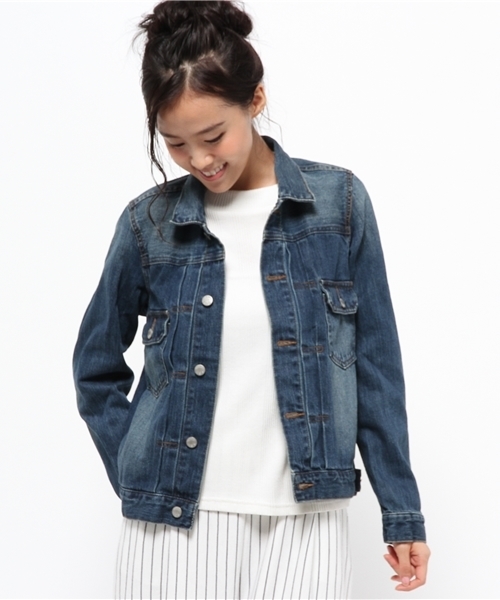 CIAOPANIC（チャオパニック）の「【Ciaopanic】　Gジャン（デニムジャケット・レディース・インディゴブルー/ブルー・FREE）」の2枚目の写真