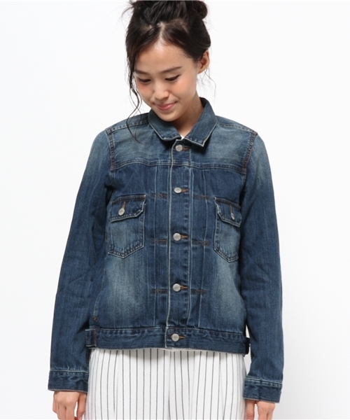 CIAOPANIC（チャオパニック）の「【Ciaopanic】　Gジャン（デニムジャケット・レディース・インディゴブルー/ブルー・FREE）」の3枚目の写真