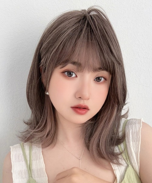 【セール】「 イヤリングカラー コフレミディ 」 ウィッグ レディース ミディアム 自然 フルウィッグ ウイッグ インナーカラー（ウィッグ）｜Brightlele（ブライトララ）