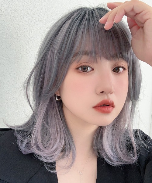 【セール】「 イヤリングカラー コフレミディ 」 ウィッグ レディース ミディアム 自然 フルウィッグ ウイッグ インナーカラー（ウィッグ）｜Brightlele（ブライトララ）