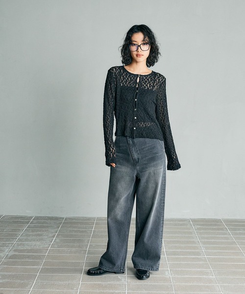 セール】【FOR I SERIES】アシメワイドデニムパンツ 132471（デニム