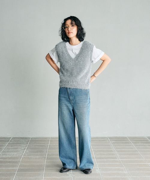LEPSIM(レプシィム)の「【FOR I SERIES】アシメワイドデニムパンツ 132471(デニムパンツ・レディース・ブルー/ダークグレー・MEDIUM/SMALL)」の16枚目の写真