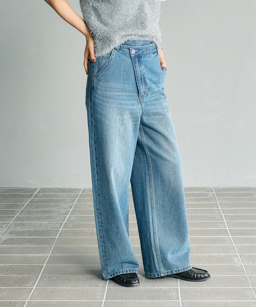 LEPSIM(レプシィム)の「【FOR I SERIES】アシメワイドデニムパンツ 132471(デニムパンツ・レディース・ブルー/ダークグレー・MEDIUM/SMALL)」の14枚目の写真