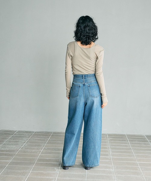 LEPSIM(レプシィム)の「【FOR I SERIES】アシメワイドデニムパンツ 132471(デニムパンツ・レディース・ブルー/ダークグレー・MEDIUM/SMALL)」の12枚目の写真