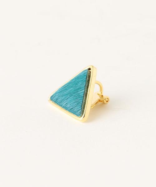 Another Edition（アナザーエディション）の「トライアングルイヤリング/AE ﾄﾗｲｱﾝｸﾞﾙ ER◆（イヤリング・レディース・ベージュ/コバルトブルー・フリー）」の4枚目の写真