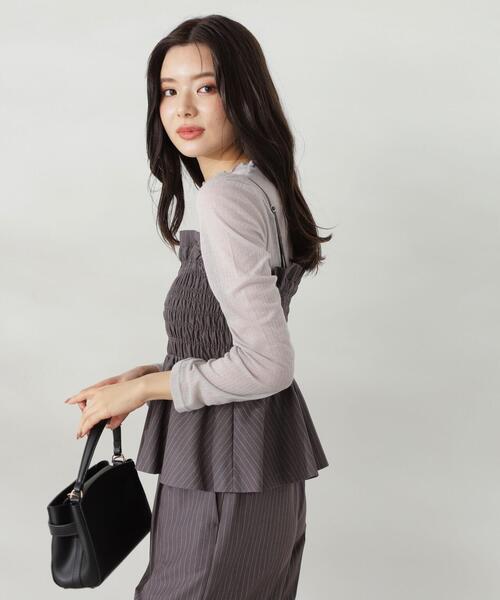 PROPORTION BODY DRESSING(プロポーションボディドレッシング)の「シャーリングビスチェ / 1214210809(シャツ/ブラウス・レディース・ダークグレー/パープル/ベージュ・SMALL/MEDIUM)」の9枚目の写真