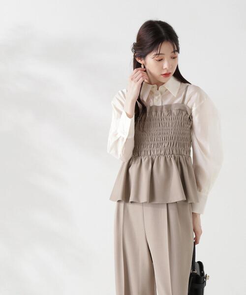PROPORTION BODY DRESSING(プロポーションボディドレッシング)の「シャーリングビスチェ / 1214210809(シャツ/ブラウス・レディース・ダークグレー/パープル/ベージュ・SMALL/MEDIUM)」の17枚目の写真