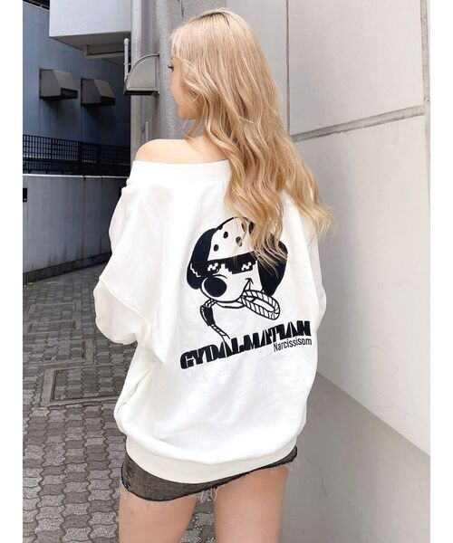 GYDA(ジェイダ)の「GYDALMATIAN Vネックスウェットトップス(スウェット・レディース・ピンク/チャコールグレー/オフホワイト・FREE)」の9枚目の写真