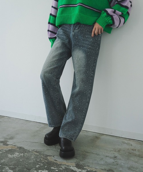 bohmal(ボマール)の「【M~3L展開】ラインストーン付きルーズデニムパンツ(デニムパンツ・レディース・ブルー・3L/LL/LARGE/MEDIUM)」の19枚目の写真