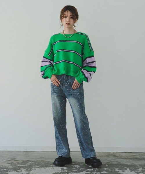 bohmal(ボマール)の「【M~3L展開】ラインストーン付きルーズデニムパンツ(デニムパンツ・レディース・ブルー・3L/LL/LARGE/MEDIUM)」の20枚目の写真