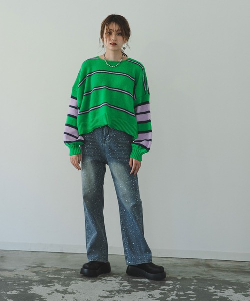 bohmal(ボマール)の「【M~3L展開】ラインストーン付きルーズデニムパンツ(デニムパンツ・レディース・ブルー・3L/LL/LARGE/MEDIUM)」の21枚目の写真