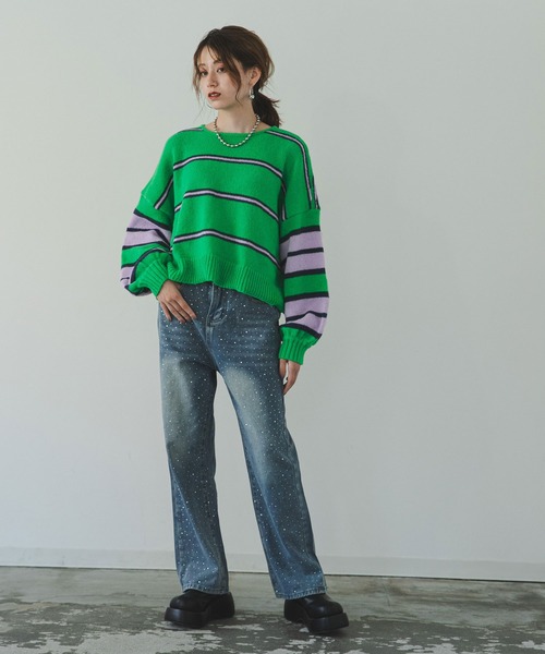 bohmal(ボマール)の「【M~3L展開】ラインストーン付きルーズデニムパンツ(デニムパンツ・レディース・ブルー・3L/LL/LARGE/MEDIUM)」の22枚目の写真