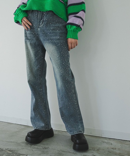 bohmal(ボマール)の「【M~3L展開】ラインストーン付きルーズデニムパンツ(デニムパンツ・レディース・ブルー・3L/LL/LARGE/MEDIUM)」の18枚目の写真