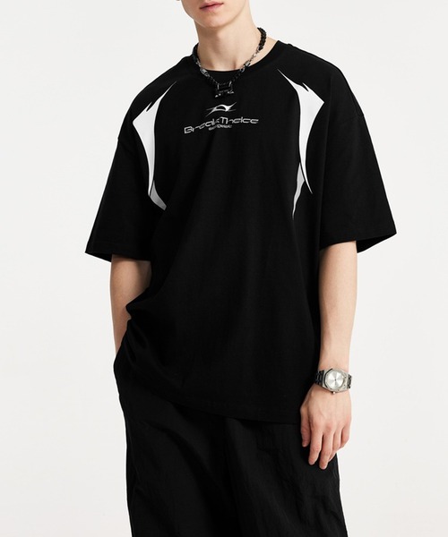 aimoha(アイモハ)の「aimoha outdoor ユニセックス オーバーサイズ コットン 半袖 Tシャツ (SS)(Tシャツ/カットソー・レディース・ブラック/ホワイト・MEDIUM/LARGE/X-LARGE)」の2枚目の写真