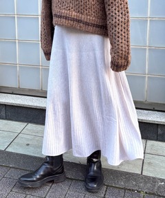 ウール混フレアロングスカート