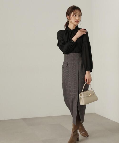 PROPORTION BODY DRESSING（プロポーションボディドレッシング）の「ラップ風タイトスカート / 1214220906（スカート・レディース・ブラウン系その他/ベージュ/ブラウン・SMALL/MEDIUM）」の3枚目の写真