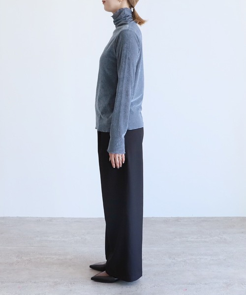 reca(レカ)の「フロッキーメッシュトップス(Tシャツ/カットソー・レディース・ブラック/オフホワイト/グレー/ブルー・M)」の18枚目の写真