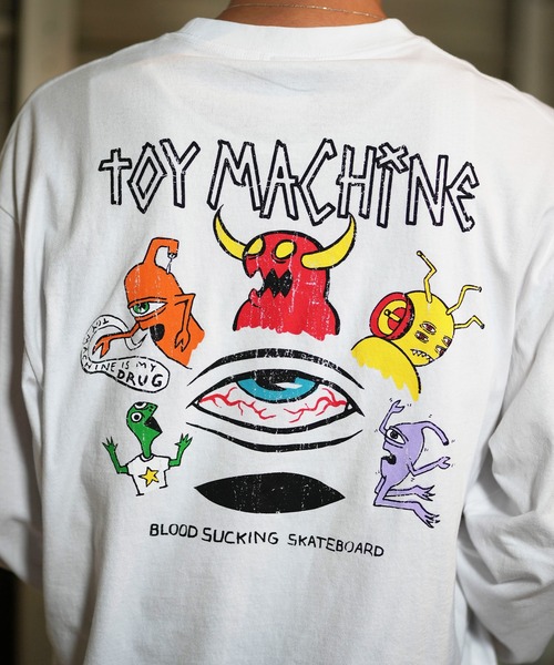 TOY　MACHINE（トイ　マシーン）の「【ムラサキスポーツ限定】TOY MACHINE/トイマシーン ロンT/長袖Tシャツ ビックシルエット バックプリント MTMFELT4（Tシャツ/カットソー・メンズ・ホワイト/ライトブルー/ブラック・M/L/XL）」の12枚目の写真
