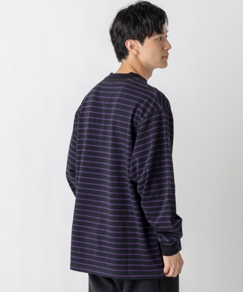 希少！80s エルエルビーン ヘンリーネック ストライプ ロンT 美品 80's L.L.Bean Military Type Knit Sweater SIZE XL 80年代
