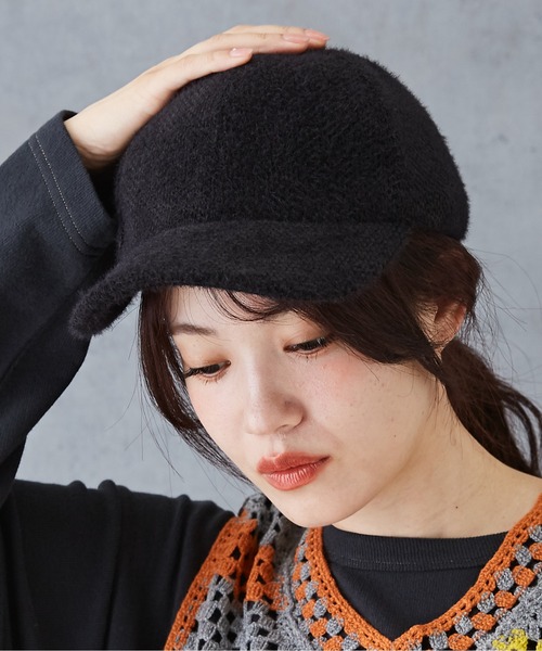 CUBE SUGAR(キューブシュガー)の「シャギーキャップ(キャップ・レディース・ブラック/サックスブルー/ホワイト/ピンク・M)」の3枚目の写真