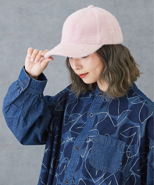 CUBE SUGAR(キューブシュガー)の「シャギーキャップ(キャップ・レディース・ブラック/サックスブルー/ホワイト/ピンク・M)」の9枚目の写真