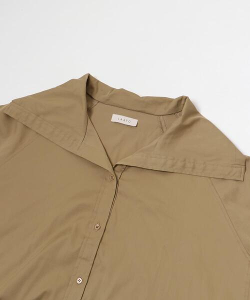 LAATO（ラート）の「square collar blouse（Tシャツ/カットソー・レディース・キャメル/グレー・FREE）」の4枚目の写真