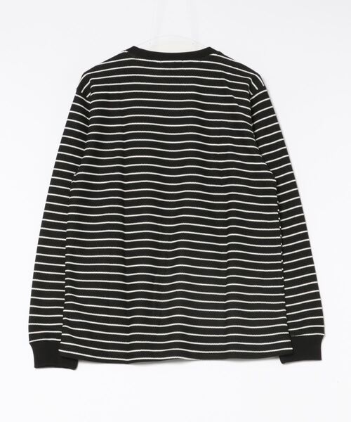 aimoha(アイモハ)の「aimoha men Timeless Striped Crewneck Sweater(スウェット・メンズ・ブラック/オフホワイト/ブルー・MEDIUM/LARGE/X-LARGE/XX-LARGE/XXX-LARGE)」の4枚目の写真