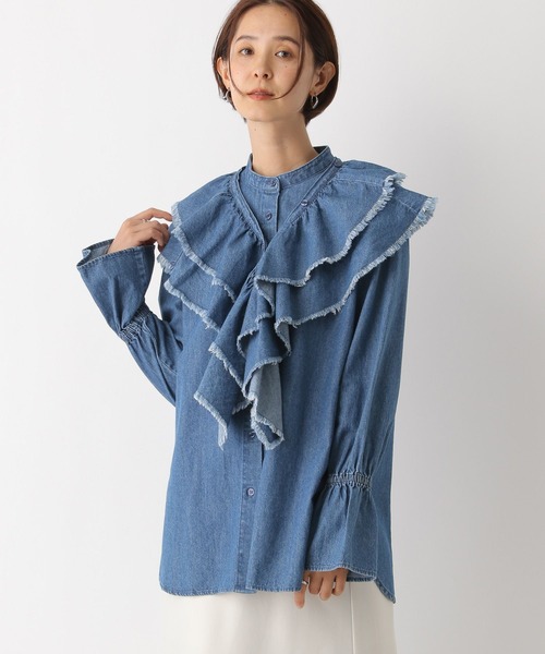 LEPSIM（レプシィム）の「2Pデニムブラウス　139256（シャツ/ブラウス・レディース・ネイビー/ブルー・FREE）」の4枚目の写真