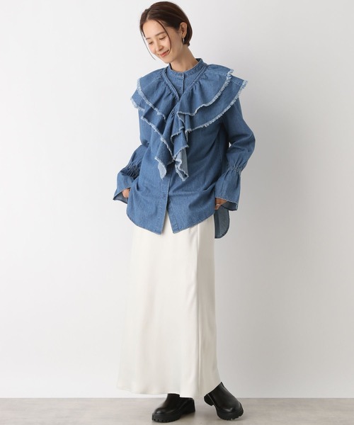 LEPSIM（レプシィム）の「2Pデニムブラウス　139256（シャツ/ブラウス・レディース・ネイビー/ブルー・FREE）」の6枚目の写真