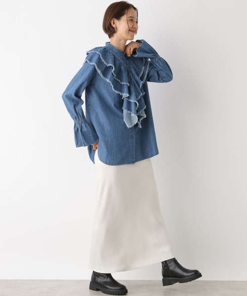 LEPSIM（レプシィム）の「2Pデニムブラウス　139256（シャツ/ブラウス・レディース・ネイビー/ブルー・FREE）」の8枚目の写真