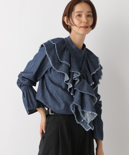 LEPSIM（レプシィム）の「2Pデニムブラウス　139256（シャツ/ブラウス・レディース・ネイビー/ブルー・FREE）」の10枚目の写真