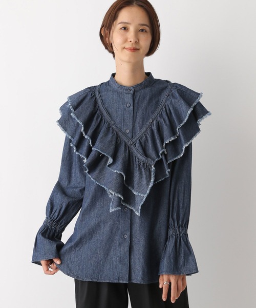 LEPSIM（レプシィム）の「2Pデニムブラウス　139256（シャツ/ブラウス・レディース・ネイビー/ブルー・FREE）」の11枚目の写真