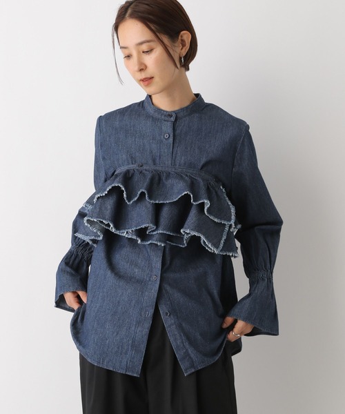 LEPSIM（レプシィム）の「2Pデニムブラウス　139256（シャツ/ブラウス・レディース・ネイビー/ブルー・FREE）」の14枚目の写真