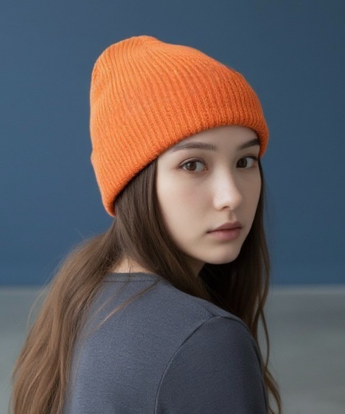 Burner（バーナー）の「【OKUOKU　0909】ニット帽　カラーバリエーション リブニットビーニー　 oku-bosi-739648710235-9（ニットキャップ/ビーニー・レディース・エメラルド/ブラック/チェリーピンク/ブルー/グレー/オフホワイト/ピンク/ワインレッド/ブラウン/ホワイト/ネイビー/オレンジ/ブラウン系その他/ライトブルー・FREE）」の14枚目の写真