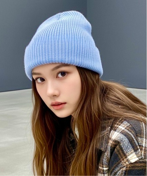 Burner（バーナー）の「【OKUOKU　0909】ニット帽　カラーバリエーション リブニットビーニー　 oku-bosi-739648710235-9（ニットキャップ/ビーニー・レディース・エメラルド/ブラック/チェリーピンク/ブルー/グレー/オフホワイト/ピンク/ワインレッド/ブラウン/ホワイト/ネイビー/オレンジ/ブラウン系その他/ライトブルー・FREE）」の8枚目の写真