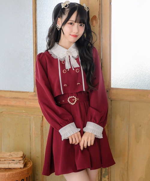 セール】ツーピー風ダブルボタンワンピース（ワンピース）｜ROJITA