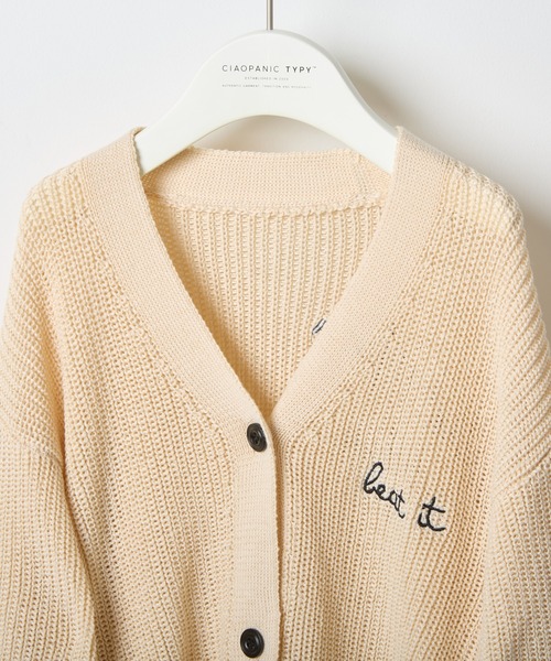 CIAOPANIC TYPY(チャオパニックティピー)の「【KIDS】ポイント刺繍ニットカーデ(カーディガン/ボレロ・キッズ・オフホワイト/グレー/ブラック・SMALL/MEDIUM/LARGE/X-LARGE/XX-LARGE)」の11枚目の写真