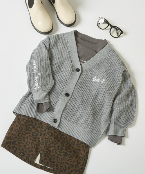 CIAOPANIC TYPY(チャオパニックティピー)の「【KIDS】ポイント刺繍ニットカーデ(カーディガン/ボレロ・キッズ・オフホワイト/グレー/ブラック・SMALL/MEDIUM/LARGE/X-LARGE/XX-LARGE)」の4枚目の写真