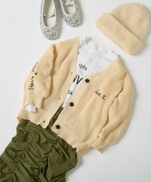 CIAOPANIC TYPY(チャオパニックティピー)の「【KIDS】ポイント刺繍ニットカーデ(カーディガン/ボレロ・キッズ・オフホワイト/グレー/ブラック・SMALL/MEDIUM/LARGE/X-LARGE/XX-LARGE)」の22枚目の写真