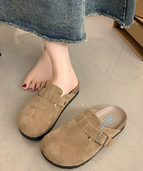 MEMECLE（メメクル）の「【 MEMECLE / メメクル 】レディース スエード クロッグサンダル（スリッポン・レディース・ブラウン/サンドベージュ・M/L/S）」の4枚目の写真