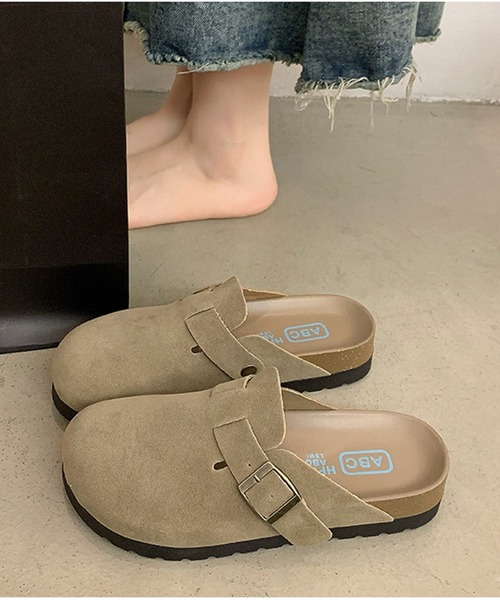 MEMECLE（メメクル）の「【 MEMECLE / メメクル 】レディース スエード クロッグサンダル（スリッポン・レディース・ブラウン/サンドベージュ・M/L/S）」の5枚目の写真