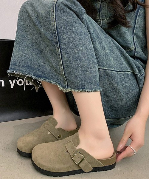 MEMECLE（メメクル）の「【 MEMECLE / メメクル 】レディース スエード クロッグサンダル（スリッポン・レディース・ブラウン/サンドベージュ・M/L/S）」の6枚目の写真