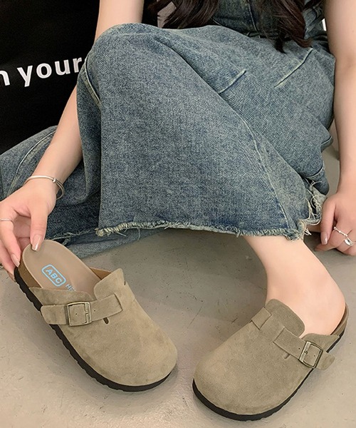 MEMECLE（メメクル）の「【 MEMECLE / メメクル 】レディース スエード クロッグサンダル（スリッポン・レディース・ブラウン/サンドベージュ・M/L/S）」の8枚目の写真