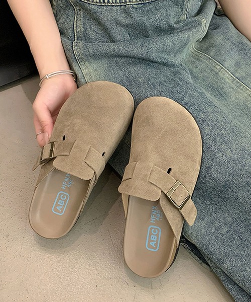 MEMECLE（メメクル）の「【 MEMECLE / メメクル 】レディース スエード クロッグサンダル（スリッポン・レディース・ブラウン/サンドベージュ・M/L/S）」の7枚目の写真