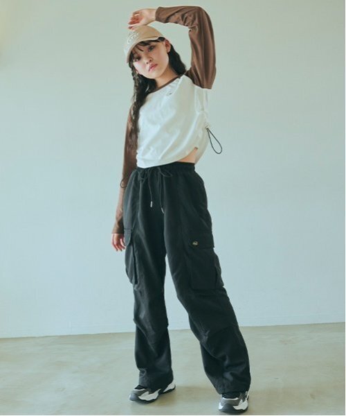 LOVETOXIC（ラブトキシック）の「【LTXC】ドローコードカーゴパンツ（その他パンツ・キッズ・ブラウン/グレー/アイボリー/カーキ/ブラック/ラベンダー/クリーム・S/M/L/LL）」の8枚目の写真
