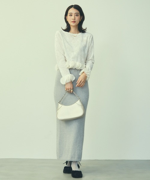 TITTY&CO.（ティティーアンドコー）の「フェイクファーバレエシューズ（バレエシューズ・レディース・ラベンダー/ブラック/アイボリー・MEDIUM/LARGE）」の6枚目の写真