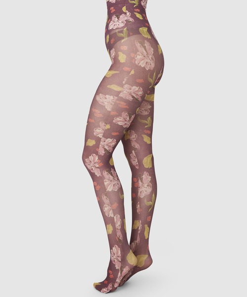 SWEDISH STOCKING（スウェディッシュストッキングス）の「Helen Bullock Printed Tights Red Maroon（タイツ/ストッキング・レディース・マルーン・S/M/L）」の3枚目の写真