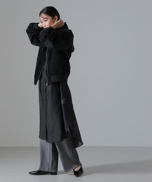 NANO universe（ナノユニバース）の「ピーチフェイクレザースタンドカラーブルゾン(セットアップ可)（ブルゾン・レディース・ブラック/ベージュ/モカ・FREE）」の22枚目の写真